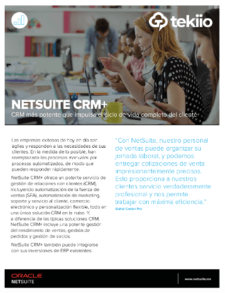 Folleto con información de NetSuite CRM